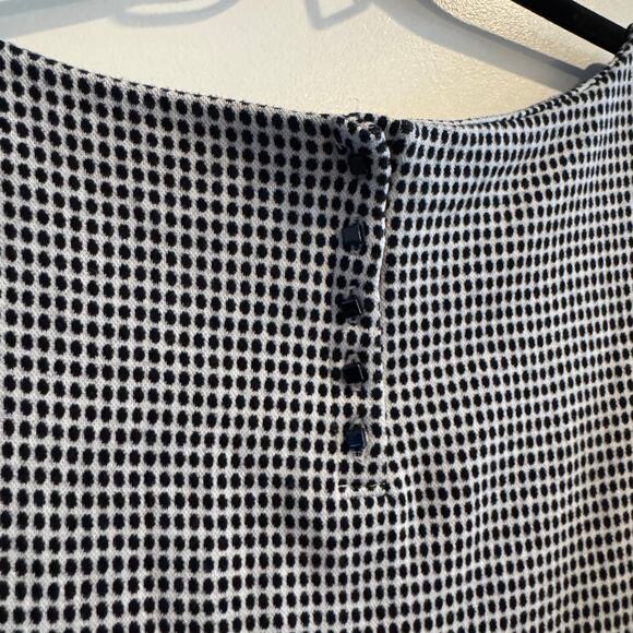 Talbots Polka Dot Top Black White Back Button Slit 3/4 Sleeve Sz 1X Women's - Picture 6 of 6